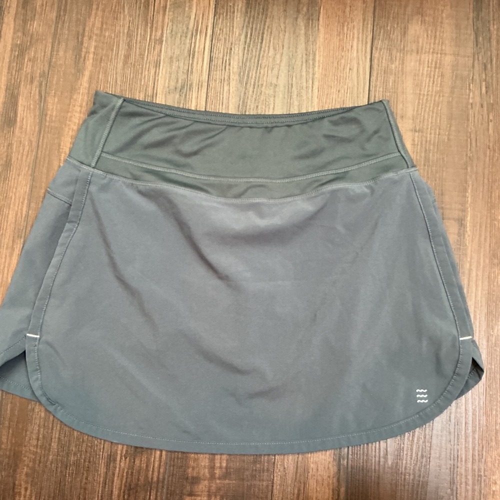Free Fly Bamboo Athletic Skort Gray Built-in Shorts Zipper Pocket XS Activewear